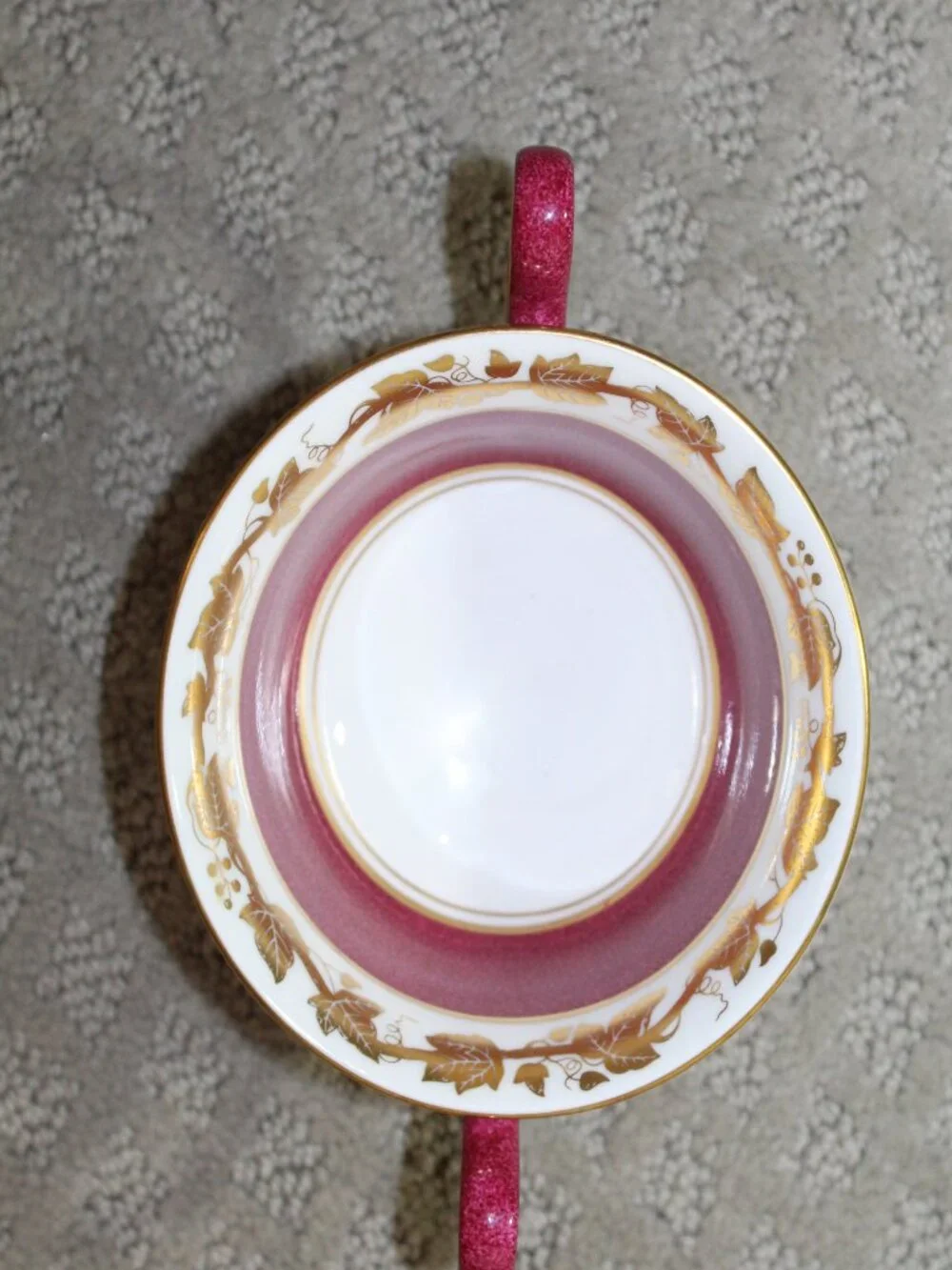 Set of 2 Soup Cups & Saucers Wedgwood Whitehall W3994 Powder Ruby Bone China